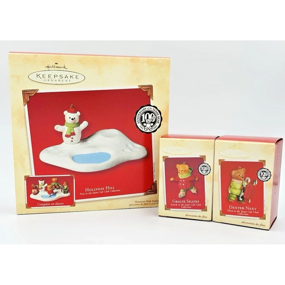 Snow Cub Club HollyDay Hill Dexter Next Gracie Skates #1 #3 #4 Hallmark Keepsake